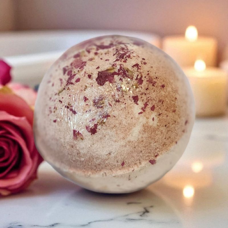 Rose Shea & Almond Bath Bomb - Image 2